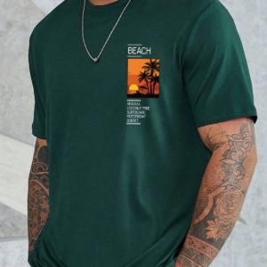 green oversized casual t shirt