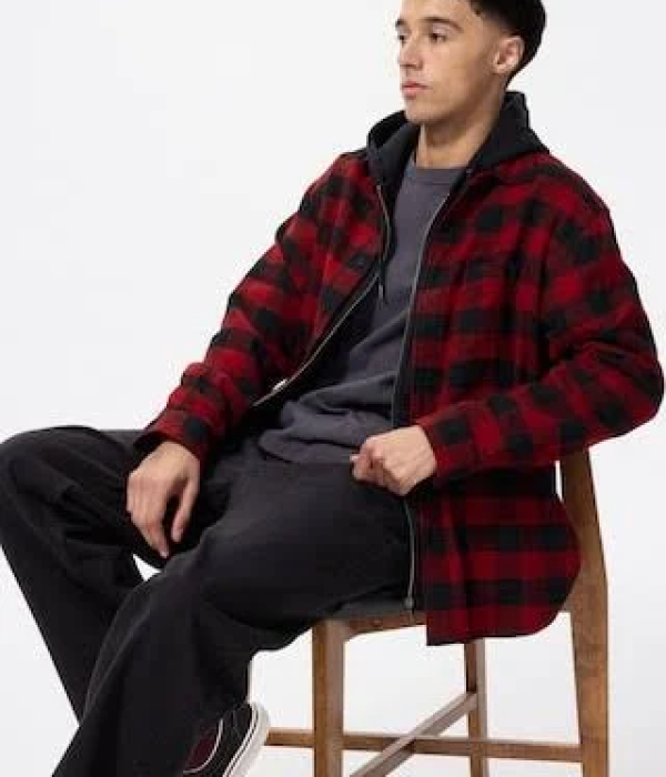 uniqlo flannel checked shirt long sleeve regular collar